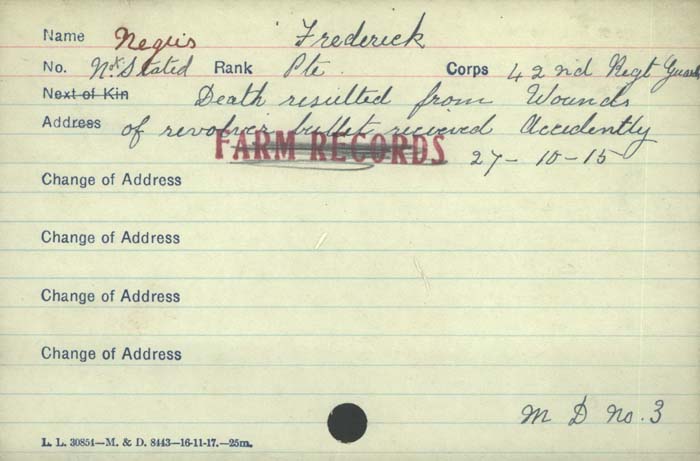 Circumstance of Death Card