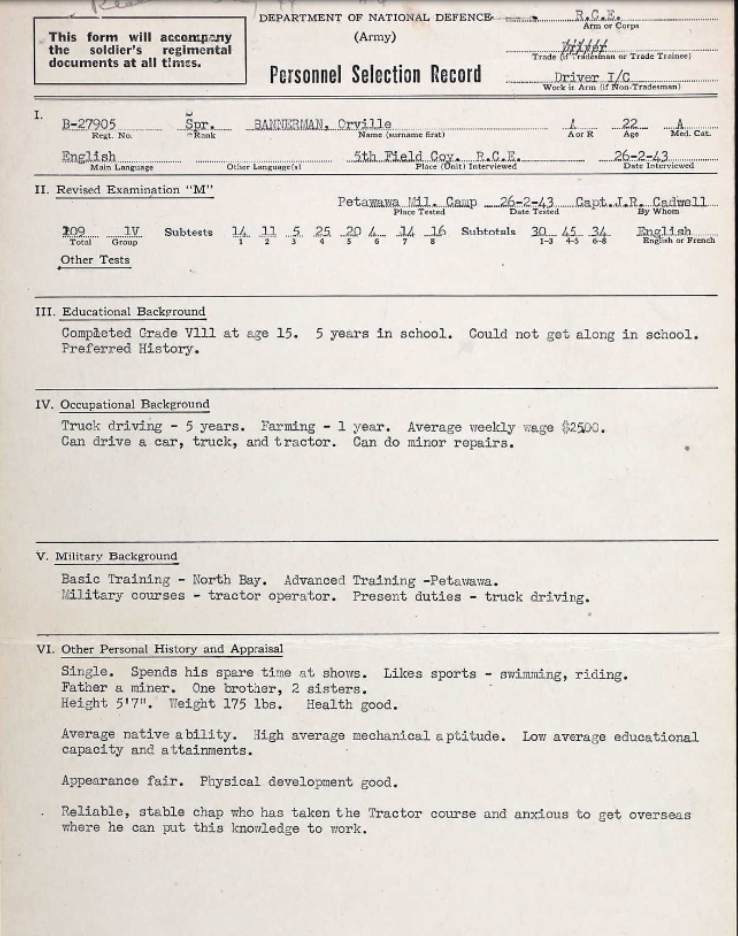 Personnel Selection Form