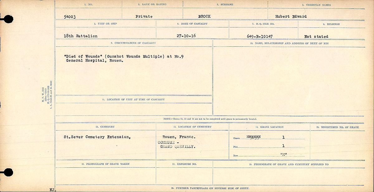 Registres de circonstances du décès