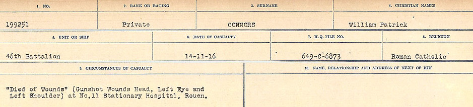 Registres de circonstances du décès