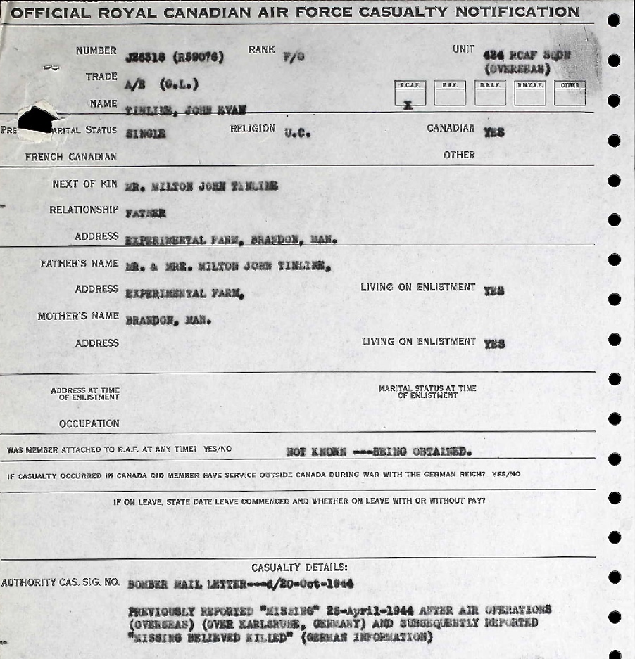 Notification of death