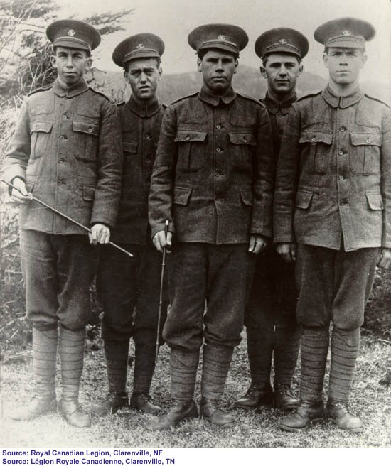 Les hommes de Clarenville qui firent leur service pendant la Première guerre mondiale