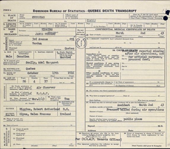 Circumstances of death registers