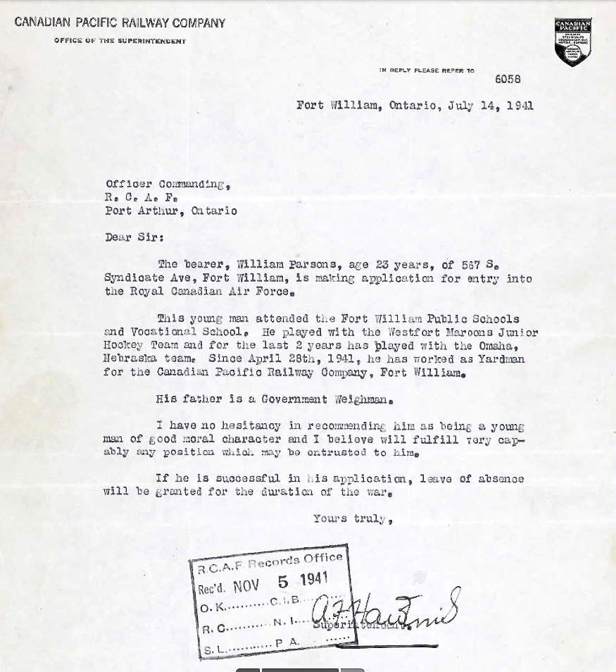 Letter of recommendation