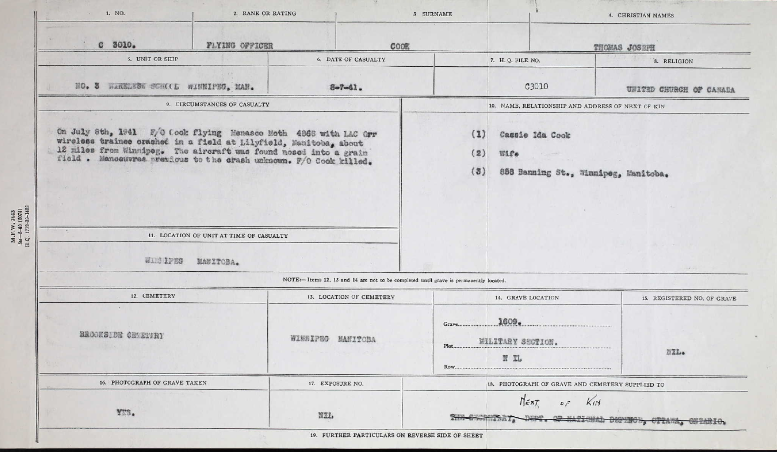 Circumstances of death registers