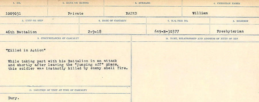 Registres de circonstances du décès