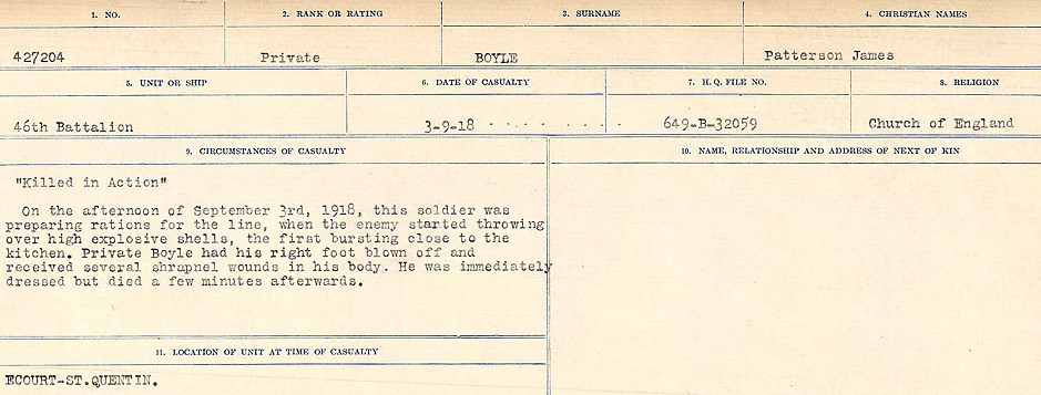 Registres de circonstances du décès