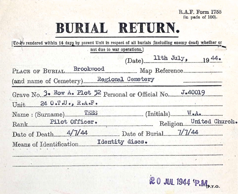 Burial Return Document
