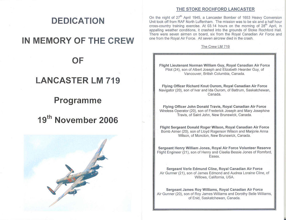 Dedication Ceremony 19 Nov 2006 page 1