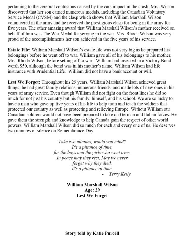 Oakville Remembers Biography (Page 3)