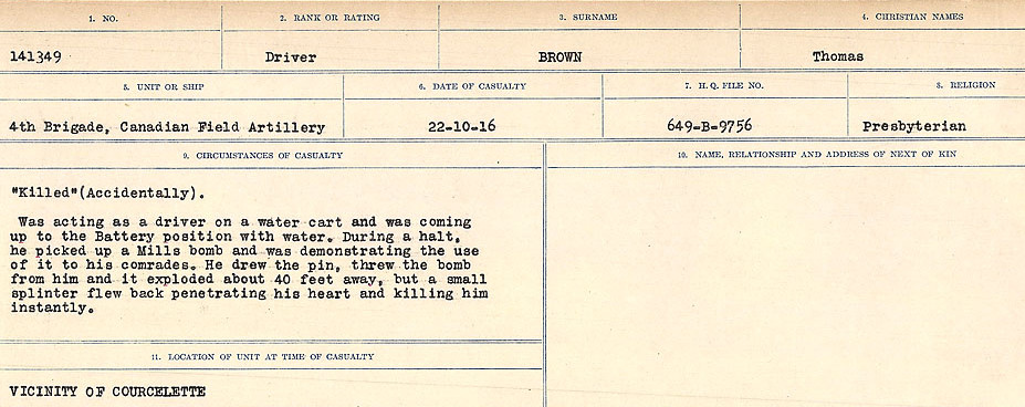Circumstances of Death Registers