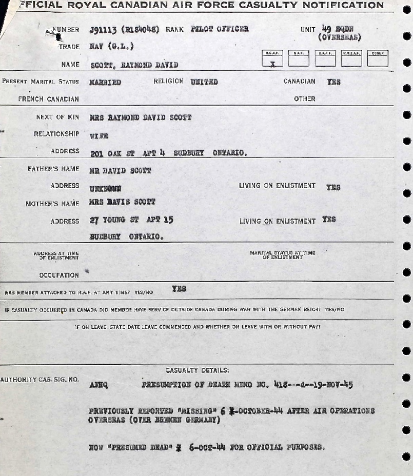 Notification of death