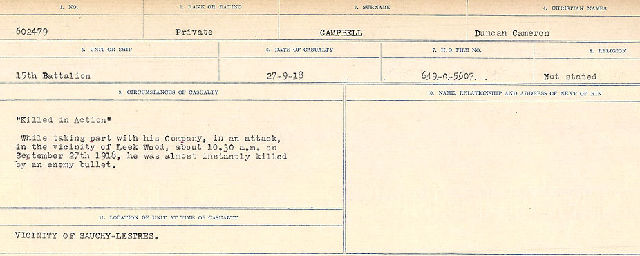 Circumstances of Death Registers