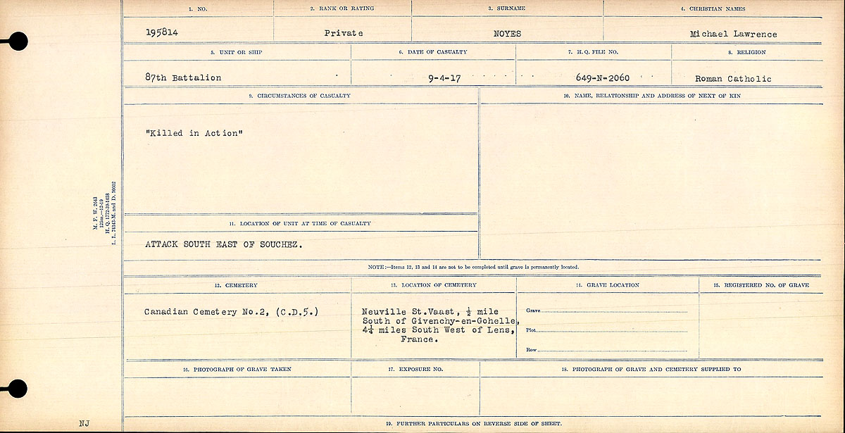 Circumstances of death registers