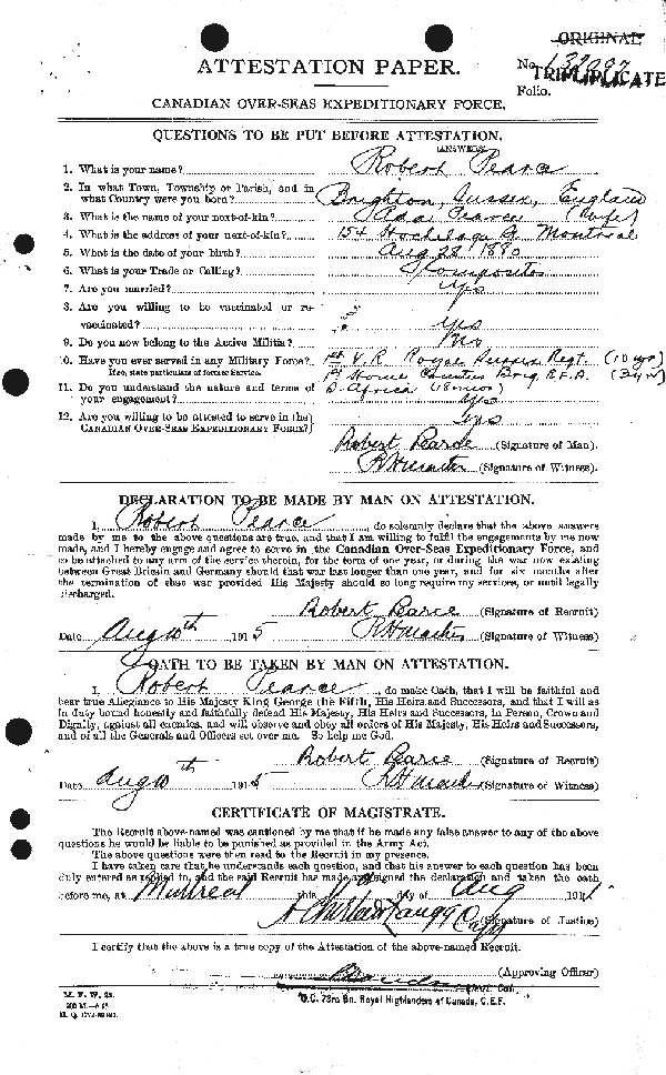 Attestation Paper (page 1)