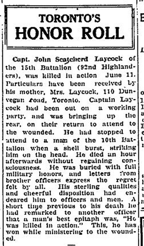 Toronto's Honour Roll