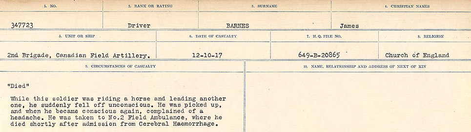 Circumstances of Death