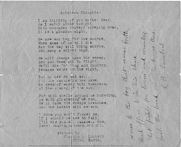 Letter from F. B. Lambert