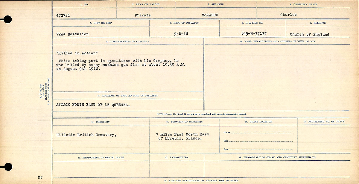 Circumstances of death registers