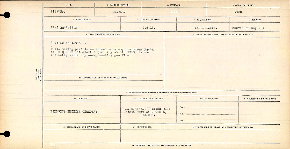 Circumstances of death registers