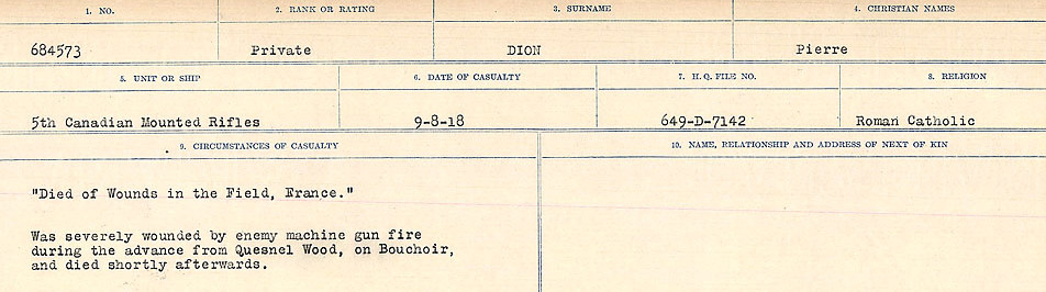 Circumstances of death registers