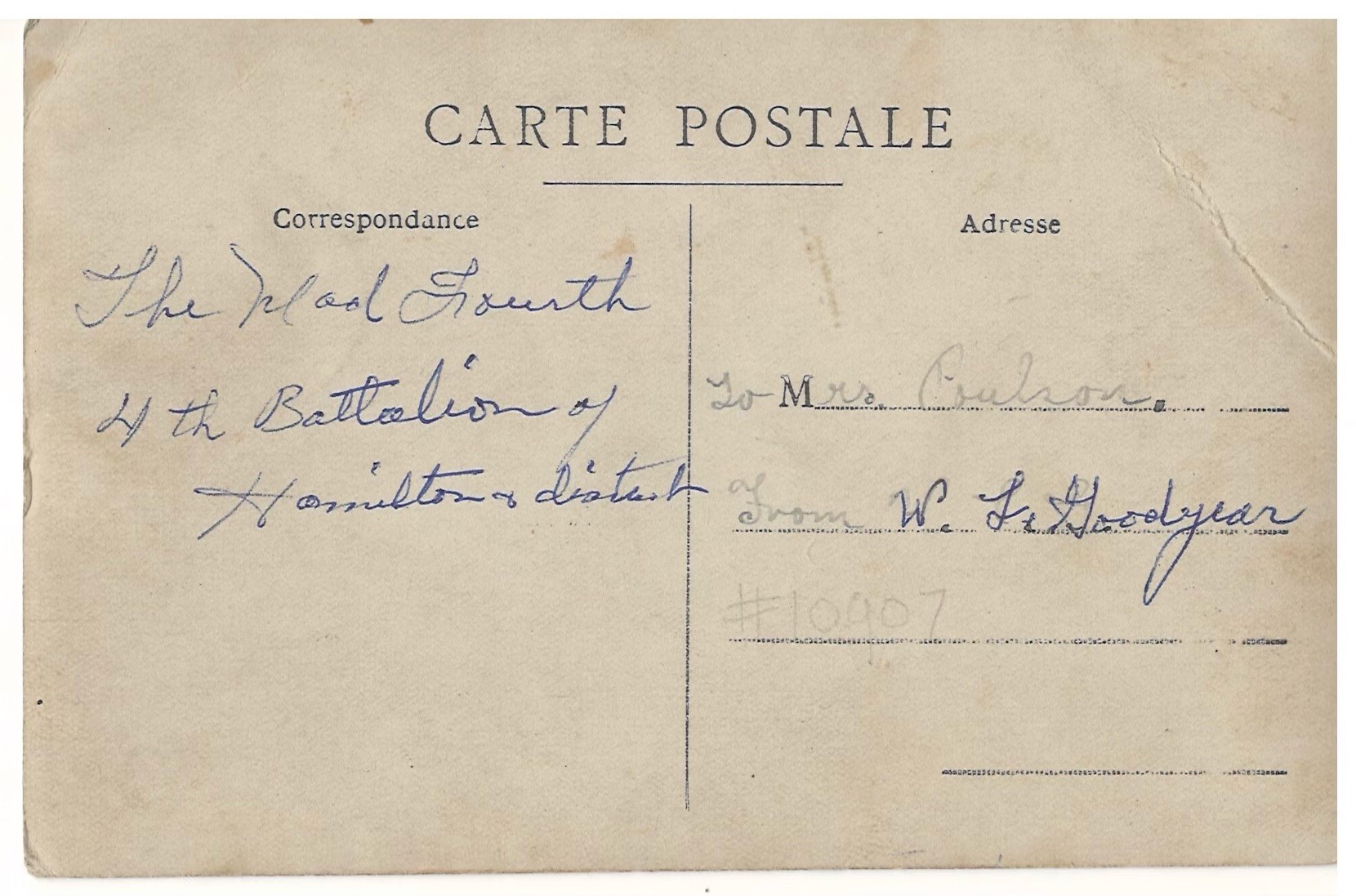 Reverse side of Photo