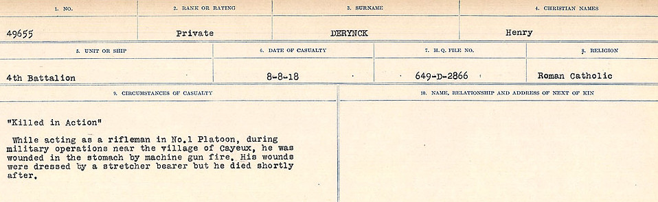 Circumstances of death registers