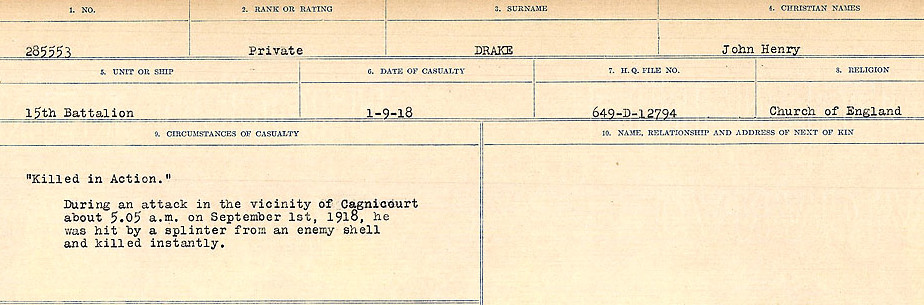 Circumstances of death registers