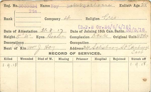 Record of Service