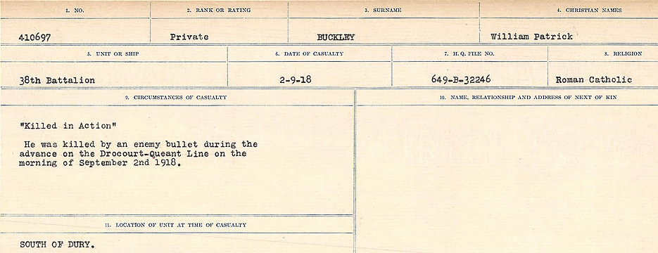 Registres de circonstances du décès