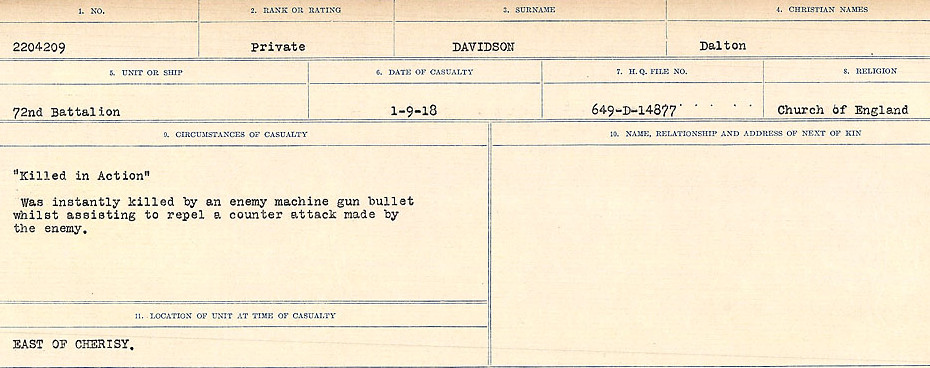 Registres de circonstances du décès
