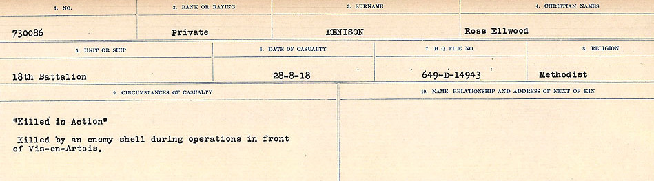 Registres de circonstances du décès