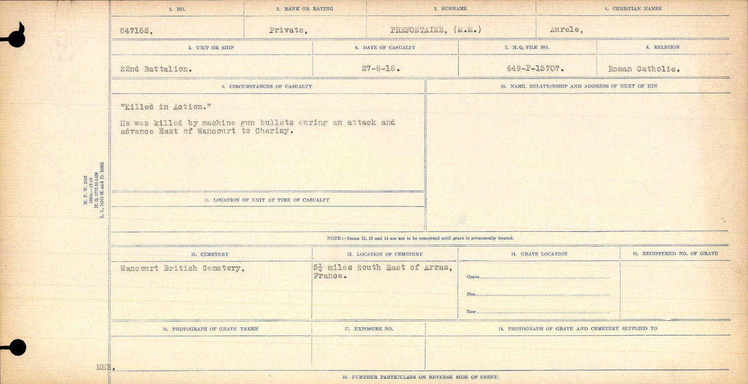 Circonstances de décès