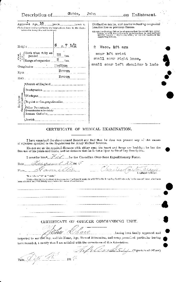 Attestation Papers (Back)