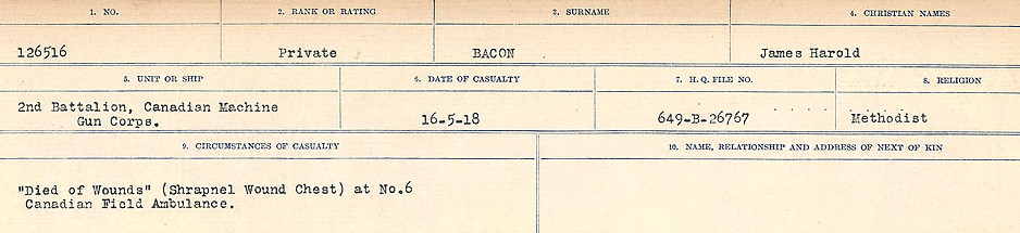 Registres de circonstances du décès
