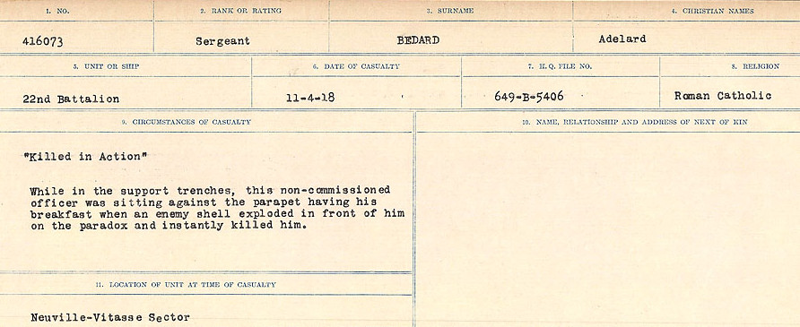 Registres de circonstances du décès