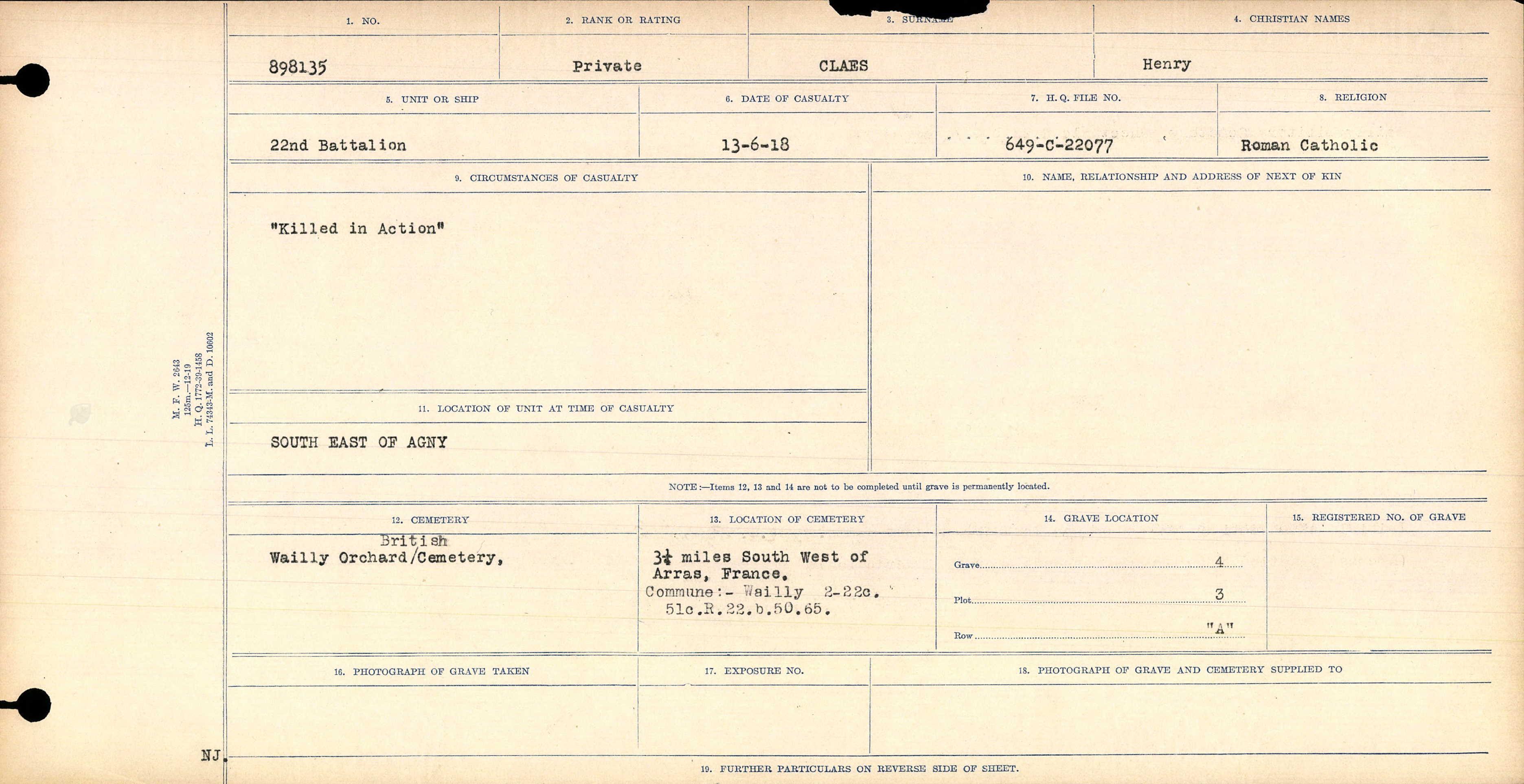 Circonstances du décès