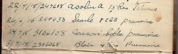 Autopsy notebook entry