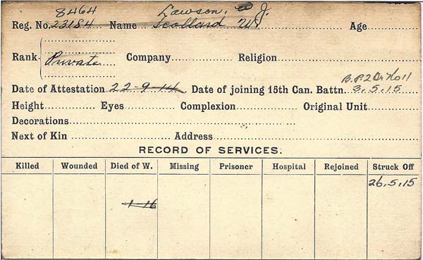 Record of Service
