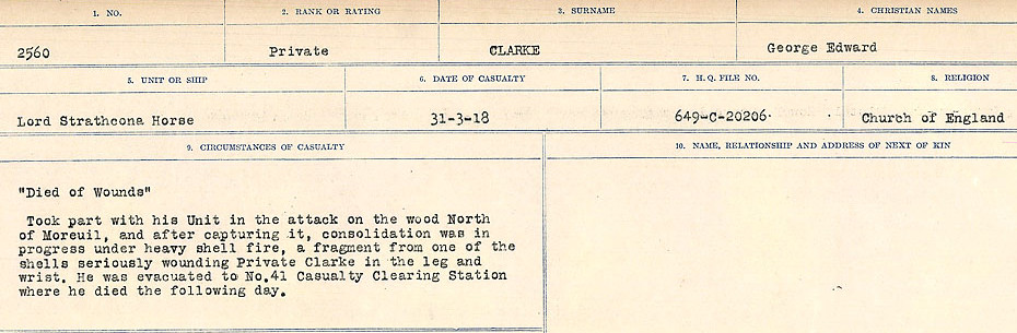 Registres de circonstances du décès