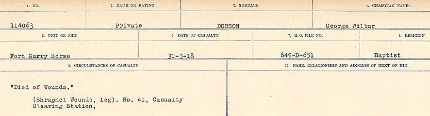 Registres de circonstances du décès