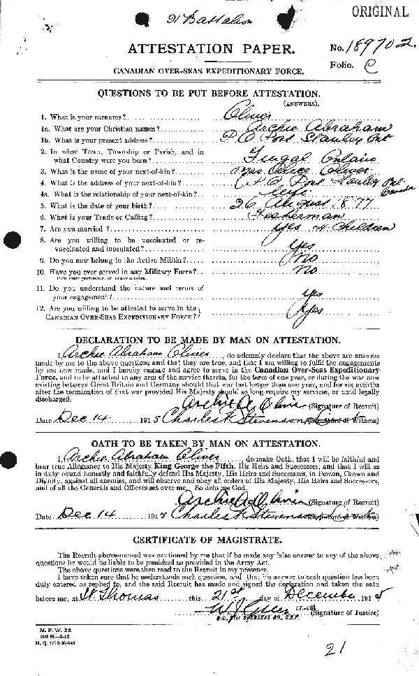 Attestation Paper (page 1)