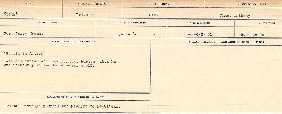 Registres de circonstances du décès