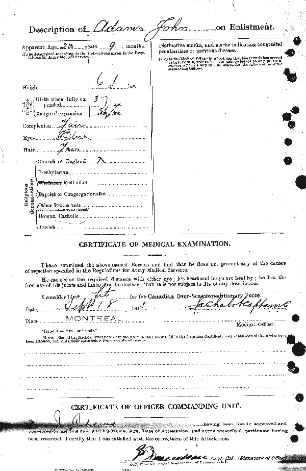 Attestation Papers (Reverse)