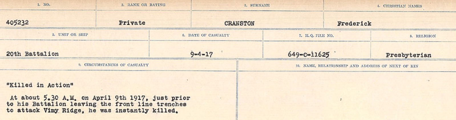 Circumstances of death registers