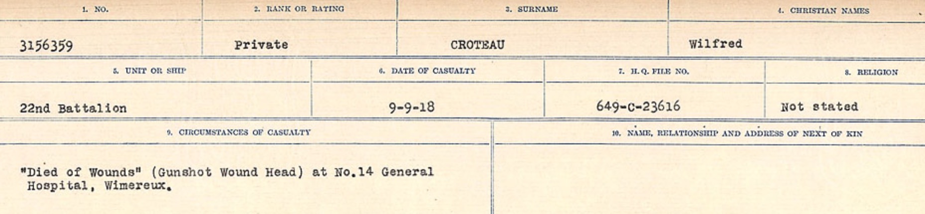Circumstances of death registers