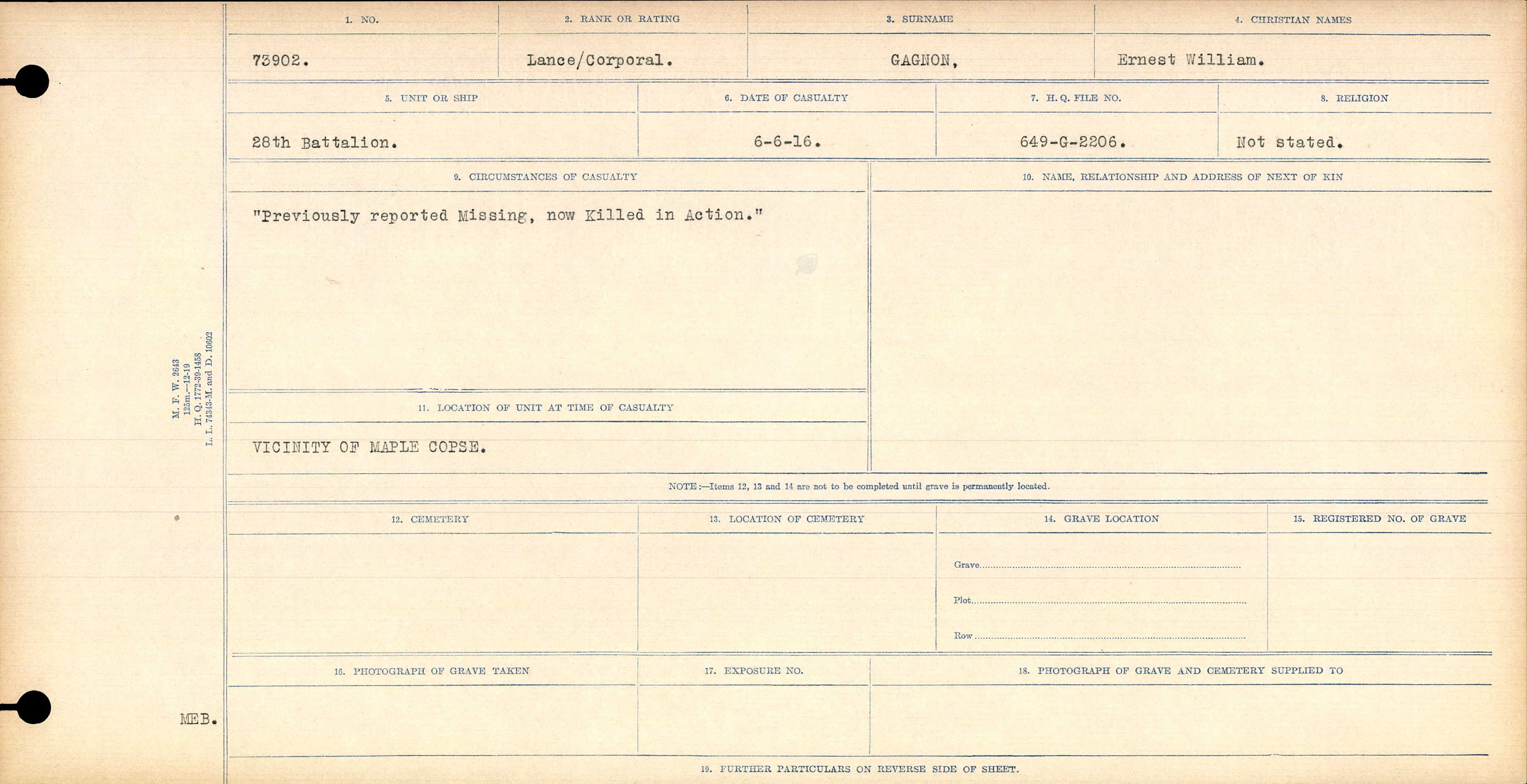 Circumstances of death registers