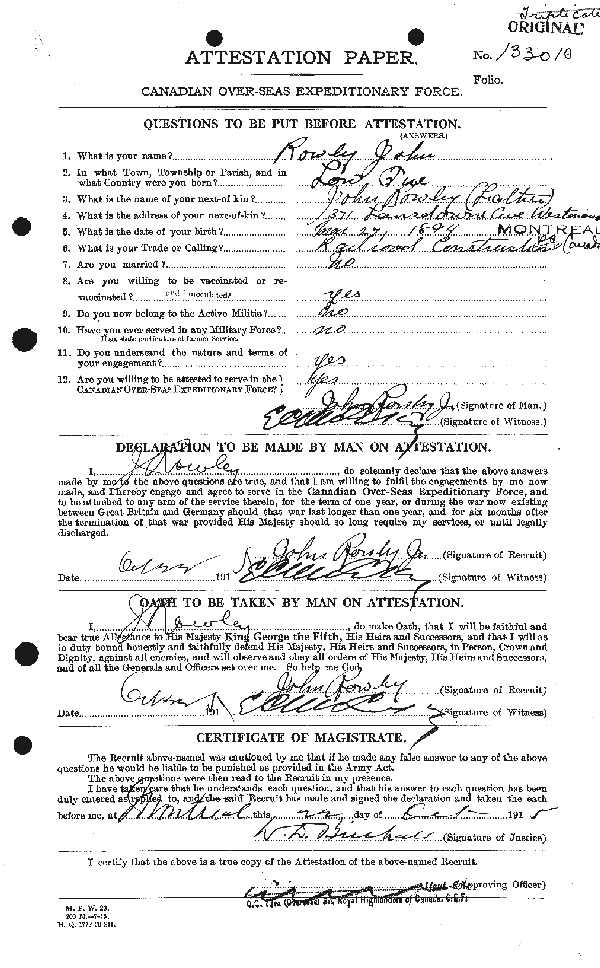 Feuille d'engagement