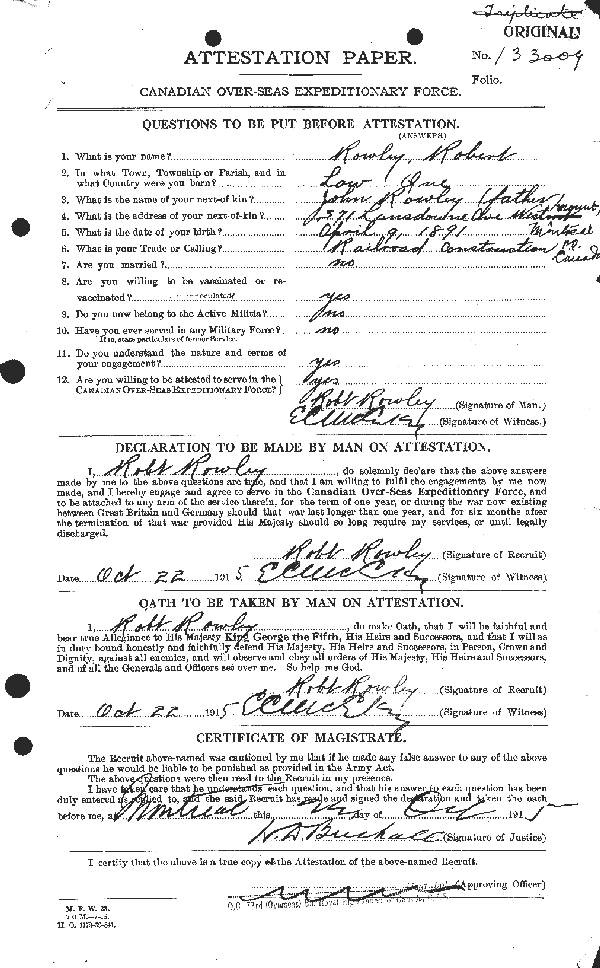 Feuille d'engagement