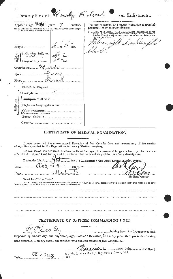 Feuille d'engagement (dos)